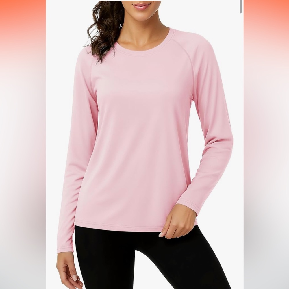 🌙 B134 UPF 50+ active quick dry Women's Pink Long Sleeve Top